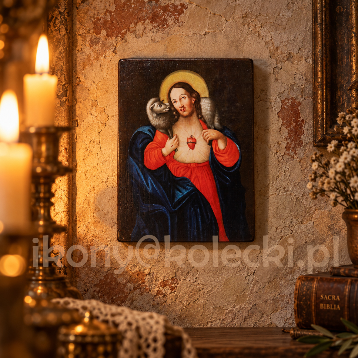 wzór 18 Najświętsze Serce Pana Jezusa ( Dobrego Pasterza) z Milejczyc 16x22cm - obrazek 2