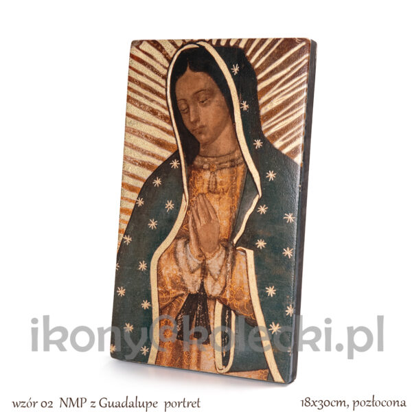 wzór 02 NMP z Guadalupe ( portret) 18x30cm pozłocona