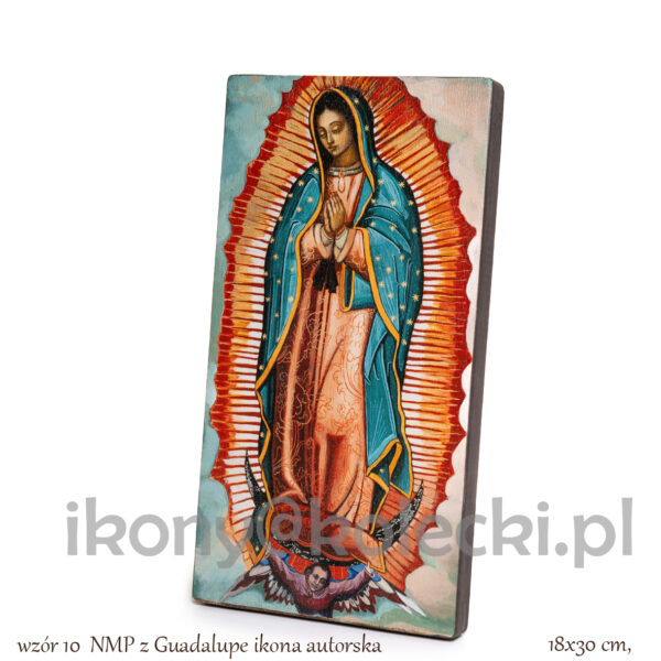wzór 03 NMP z Guadalupe ikona autorska 18x30 cm