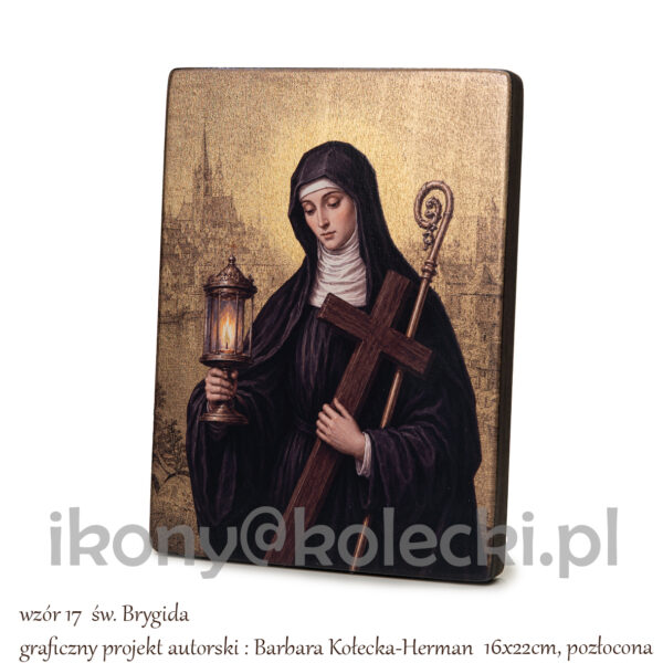 wzór 17 św. Brygida 16x22cm pozłocona