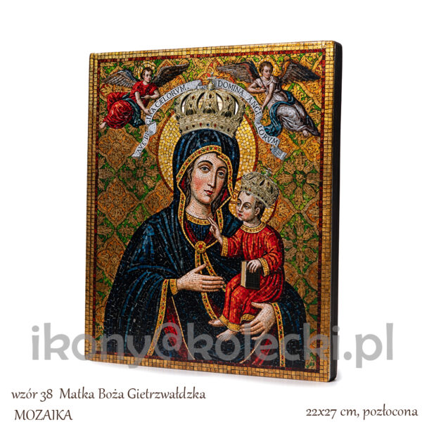 wzór 38 Matka Boża Gietrzwałdzka MOZAIKA 22x27cm pozłocona